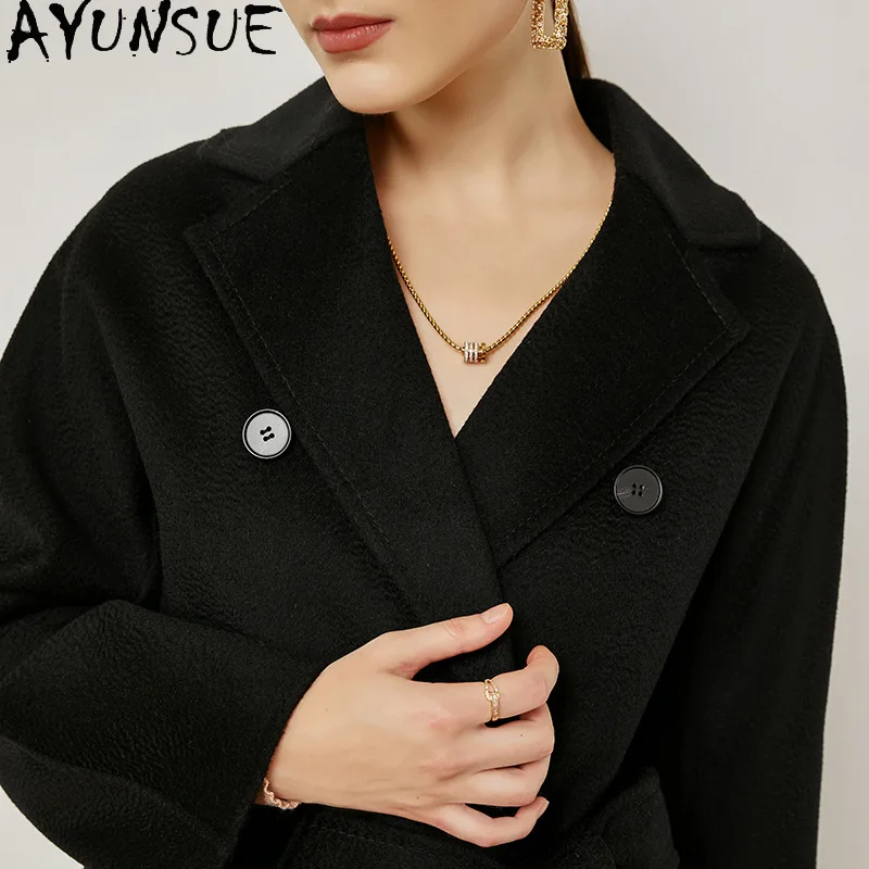 AYUSNUE 95.7% Wool Winter Jacket Women Clothes 2026 Double-side Woolen Elegant Trench Coat for Woman Handmade Belt Abrigos Mujer
AYUSNUE 95.7% Wool Winter Jacket Women Clothes 2026 Double-side Woolen Elegant Trench Coat for Woman Handmade Belt Abrigos Mujer