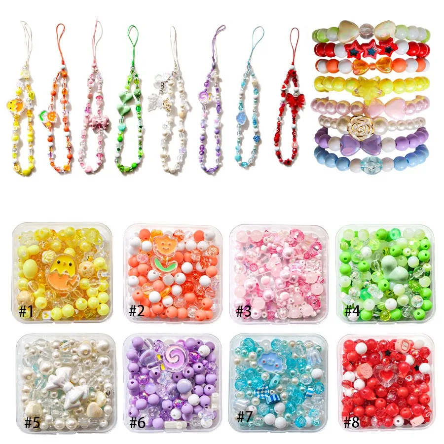 DIY Mixed Beads Set Bracelet Mobile Phone Chain Jewelry Making Accessories Loose Spacer Beads
DIY Mixed Beads Set Bracelet Mobile Phone Chain Jewelry Making Accessories Loose Spacer Beads