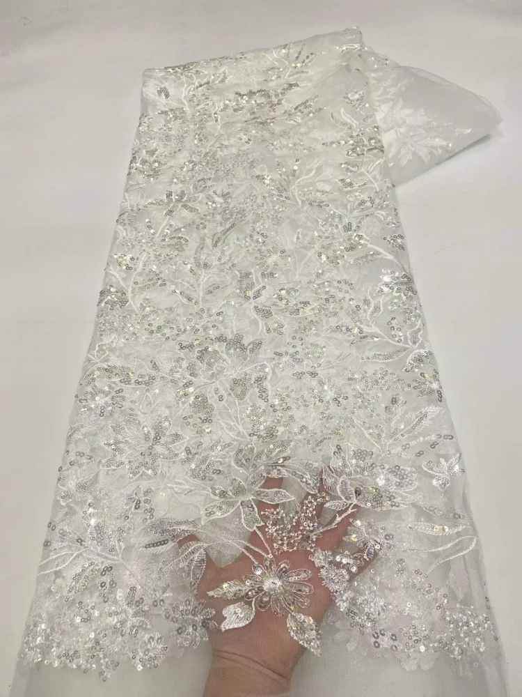 African Sequins Lace Fabric Fashion Nigerian Embroidery Sequins Tulle Lace Fabric High Quality For Sewing Cloth Party Dress
African Sequins Lace Fabric Fashion Nigerian Embroidery Sequins Tulle Lace Fabric High Quality For Sewing Cloth Party Dress