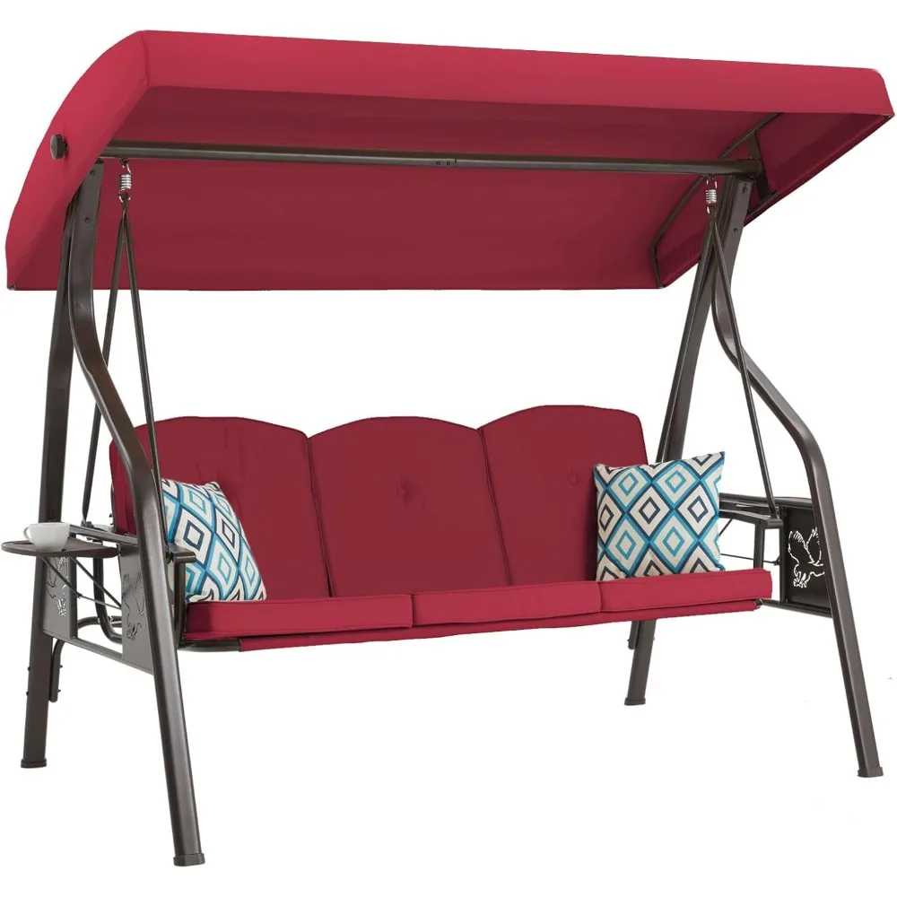 3-Seat Outdoor Porch Swings with Stand, Patio Swing with Canopy, 2 in 1 Porch Swing Bed & Patio Swing Chair
3-Seat Outdoor Porch Swings with Stand, Patio Swing with Canopy, 2 in 1 Porch Swing Bed & Patio Swing Chair