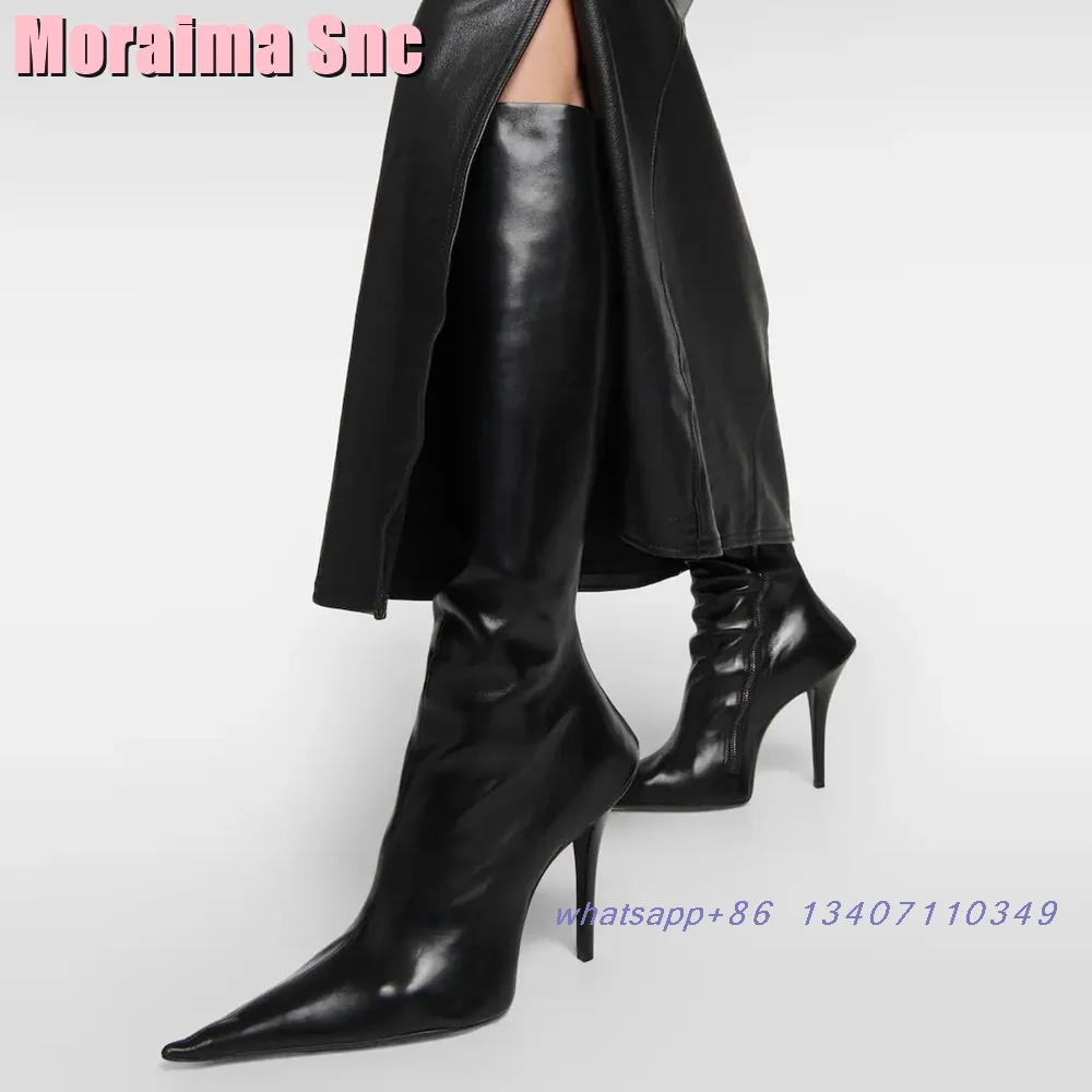 Sexy Pointed Toe Knee High Boots Stiletto High Heel Side Zipper Black Solid Women's Long Boots 2025 New Autumn Winter Long Boots
Sexy Pointed Toe Knee High Boots Stiletto High Heel Side Zipper Black Solid Women's Long Boots 2025 New Autumn Winter Long Boots