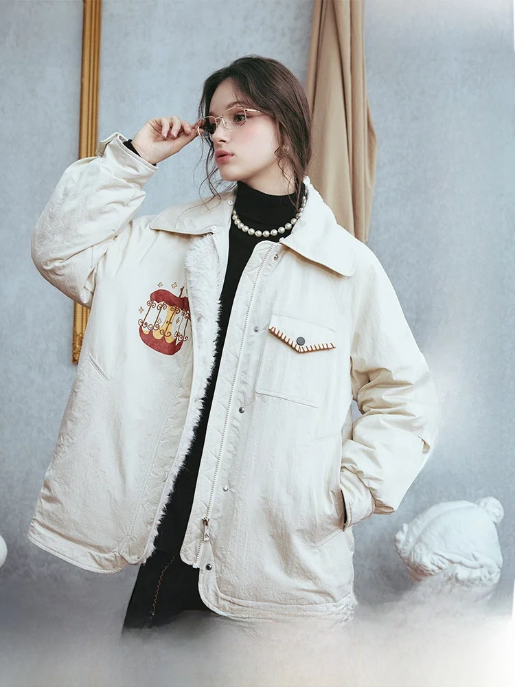 Retro Sle Women's down Jaet Loose Fit Fur Collar Embroidered Print Warmth Ci Casual Long Sve Zipper Closure Mid-Length
Retro Sle Women's down Jaet Loose Fit Fur Collar Embroidered Print Warmth Ci Casual Long Sve Zipper Closure Mid-Length