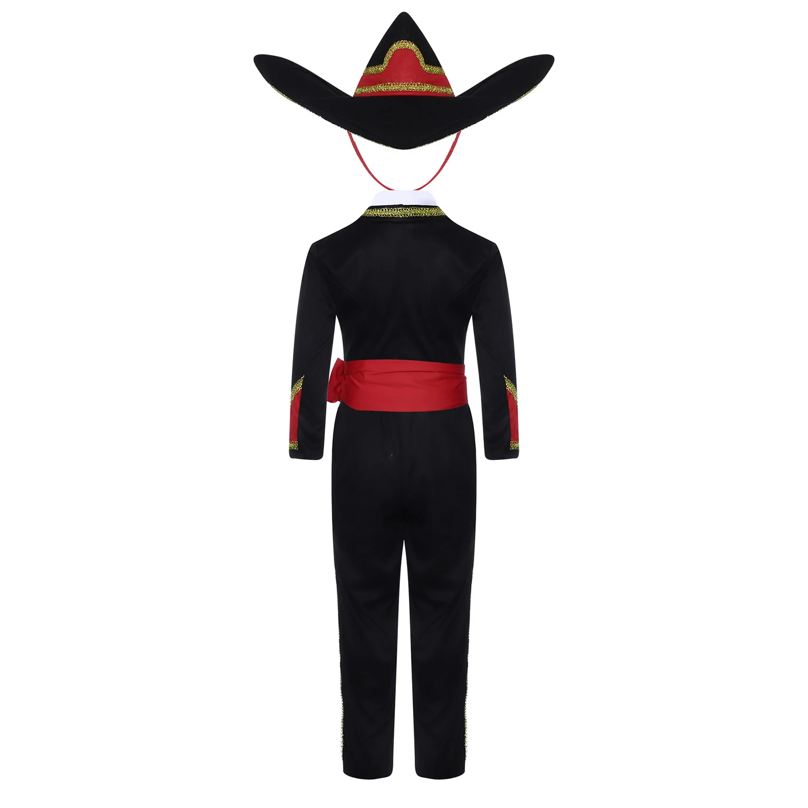 Kids Boys Mexican National Cosplay Costume Halloween Carnival Outfit Long Sleeve Gold Trim Jacket Top with Pants Belt Bowknot
Kids Boys Mexican National Cosplay Costume Halloween Carnival Outfit Long Sleeve Gold Trim Jacket Top with Pants Belt Bowknot