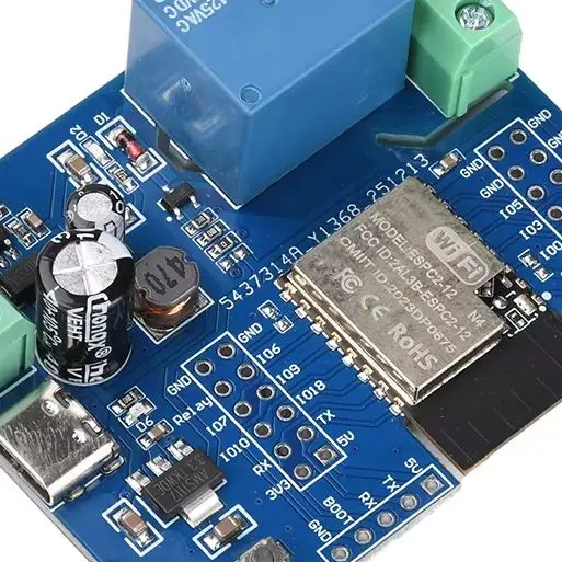 ESPBC2-12 WiFi Bluetooth Smart Control Board Single Relay Module 5-60V Type-C Power for IoT Industrial Automation
ESPBC2-12 WiFi Bluetooth Smart Control Board Single Relay Module 5-60V Type-C Power for IoT Industrial Automation