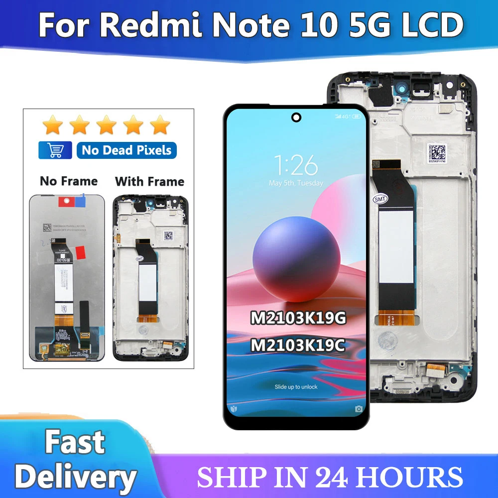 6.5''Original Display For Redmi Note 10 5G LCD 10 Touches Screen Replacement For Xiaomi Redmi Note 10 5G M2103K19G M2103K19C LCD
6.5''Original Display For Redmi Note 10 5G LCD 10 Touches Screen Replacement For Xiaomi Redmi Note 10 5G M2103K19G M2103K19C LCD