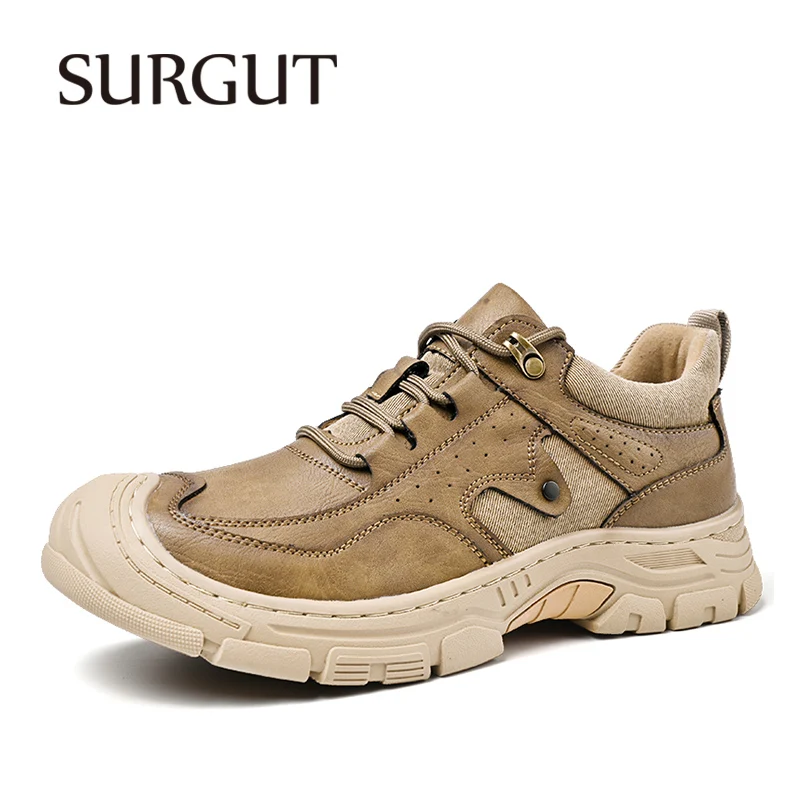 SURGUT Urban Leisure Handmade Style Cowhide Leather Upper Waterproof Fabric Anti-Collision Toe Cap Breathable Non-Slip Men Shoes
SURGUT Urban Leisure Handmade Style Cowhide Leather Upper Waterproof Fabric Anti-Collision Toe Cap Breathable Non-Slip Men Shoes