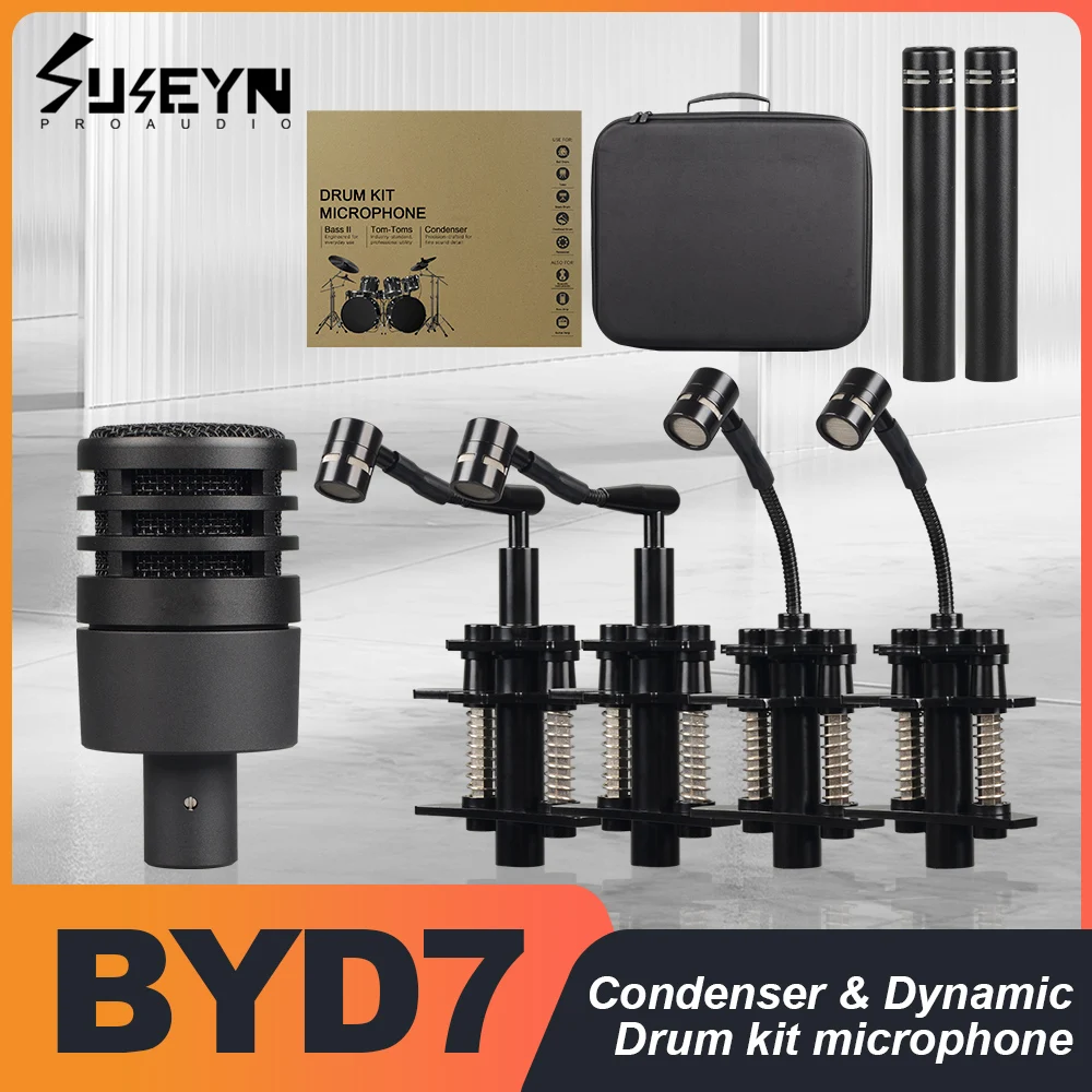 BYD7 7-Piece TG-I53 D70 D57 D58/Tom Snare Drum Microphone (Metal) Cardioid Mic For Drum Instrument Music Pick Up
BYD7 7-Piece TG-I53 D70 D57 D58/Tom Snare Drum Microphone (Metal) Cardioid Mic For Drum Instrument Music Pick Up