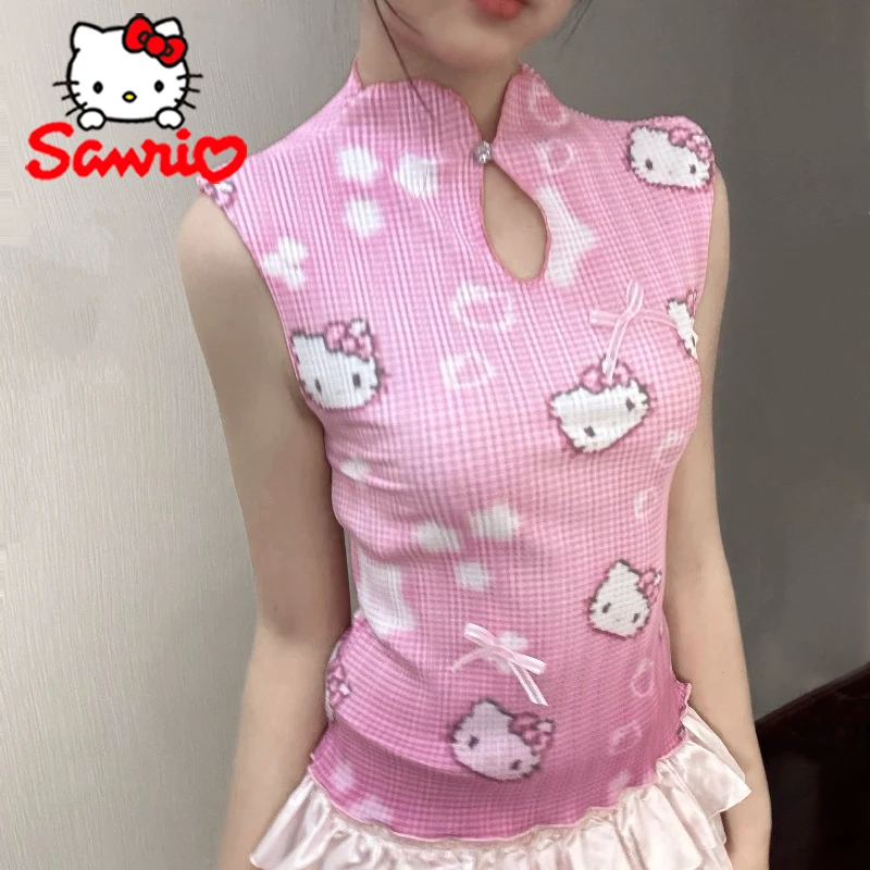 Sanrio Hello Kitty женский топ с принтом мультфильм милый китайский жилет без рукавов Cheongsam модные летние милые топы для похудения для девочек подарки
Sanrio Hello Kitty женский топ с принтом мультфильм милый китайский жилет без рукавов Cheongsam модные летние милые топы для похудения для девочек подарки