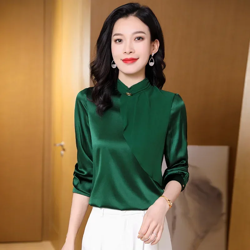 92%Real Silk Elegant Women Fashion Shirt Solid Retro Loose Basic Commute Blouses Office Lady 2024 Spring Tops T41128QM
92%Real Silk Elegant Women Fashion Shirt Solid Retro Loose Basic Commute Blouses Office Lady 2024 Spring Tops T41128QM