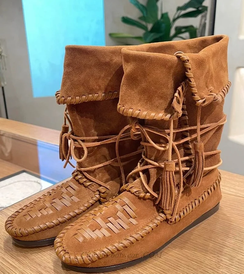 Новинка 2024 года, коричневые замшевые ботинки с кисточками, женские кожаные ботинки до середины икры с круглым носком, летняя мягкая обувь для вечеринок
Новинка 2024 года, коричневые замшевые ботинки с кисточками, женские кожаные ботинки до середины икры с круглым носком, летняя мягкая обувь для вечеринок