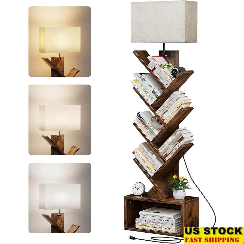 6 Tier Tree Bookshelf with Light Narrow Bookcase Tower Floor Standing Book Organizer Storage Cabinet Living Room Bedroom Office
6 Tier Tree Bookshelf with Light Narrow Bookcase Tower Floor Standing Book Organizer Storage Cabinet Living Room Bedroom Office