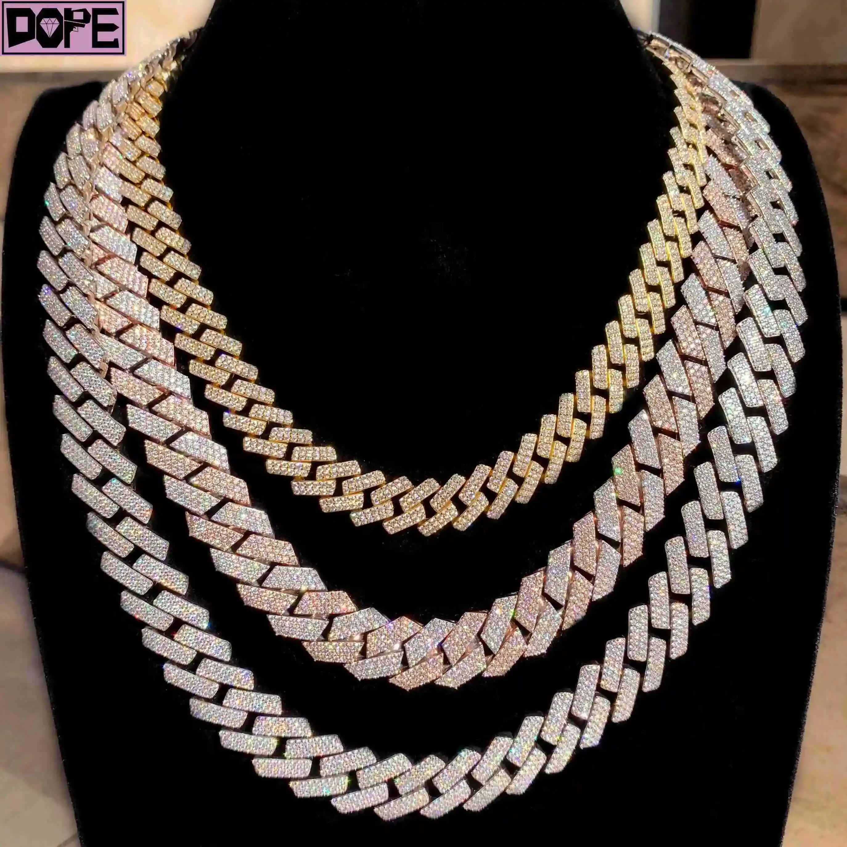 Кубинская цепочка 12 мм, 3 ряда, серебро 925 пробы, Vvs Iced Out, позолоченная хип-хоп, кубинская цепочка из муассанита на заказ
Кубинская цепочка 12 мм, 3 ряда, серебро 925 пробы, Vvs Iced Out, позолоченная хип-хоп, кубинская цепочка из муассанита на заказ