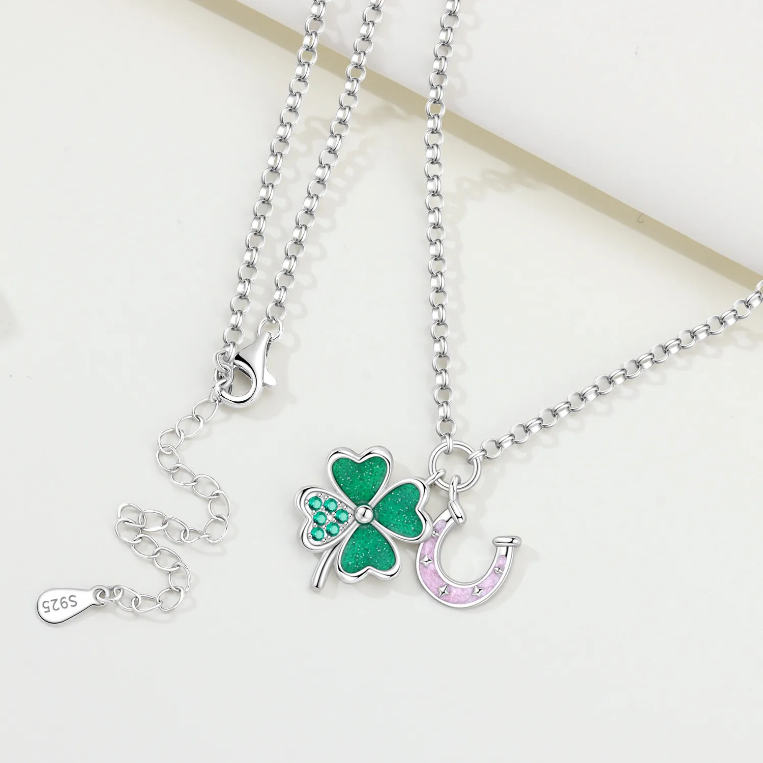 MISEFF 925 Sterling Silver Necklace Exquisite Lucky Symbol Clover Horseshoe Necklace For Women Birthday Celebration Jewelry Gift
MISEFF 925 Sterling Silver Necklace Exquisite Lucky Symbol Clover Horseshoe Necklace For Women Birthday Celebration Jewelry Gift