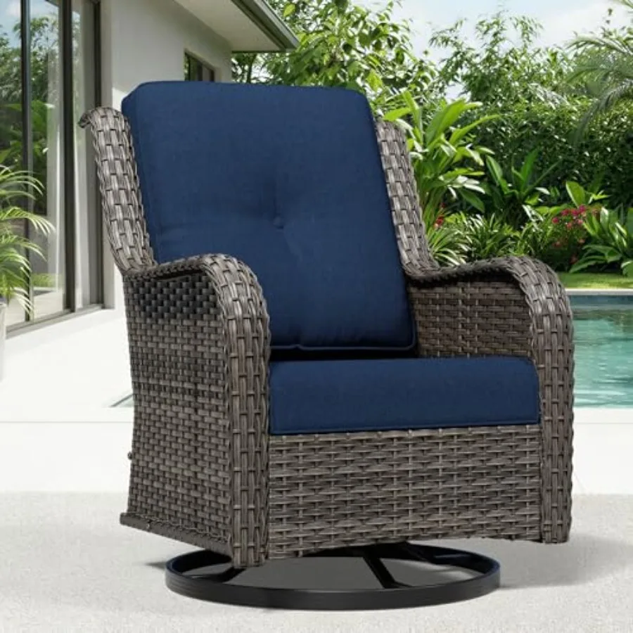 Outdoor Swivel Rocker Patio Chairs, Wicker Patio Furniture with High Back, Deep Seating, Wide Armrest, Thickened Cushions, Outd
Outdoor Swivel Rocker Patio Chairs, Wicker Patio Furniture with High Back, Deep Seating, Wide Armrest, Thickened Cushions, Outd