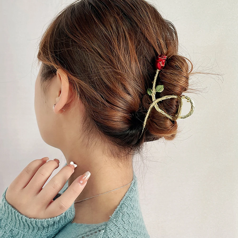 Elegant Rose Design Hair Claw Metal Flower Clip for Women Daily Use Prom Evening Party Wear Comfortable Non-Damage Hair Claw
Elegant Rose Design Hair Claw Metal Flower Clip for Women Daily Use Prom Evening Party Wear Comfortable Non-Damage Hair Claw