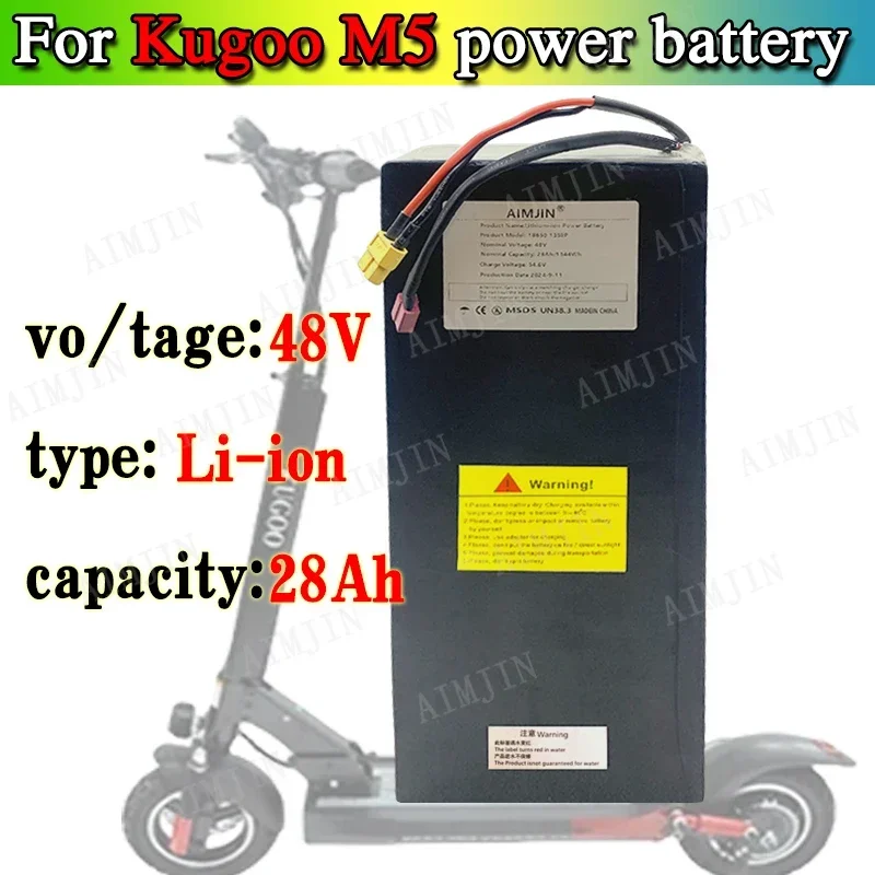 For Kugoo M5/M5Pro/MaxSpeed 48V 28000mAh Folding Electric Scooter 18650 13S8P Battery Pack
For Kugoo M5/M5Pro/MaxSpeed 48V 28000mAh Folding Electric Scooter 18650 13S8P Battery Pack