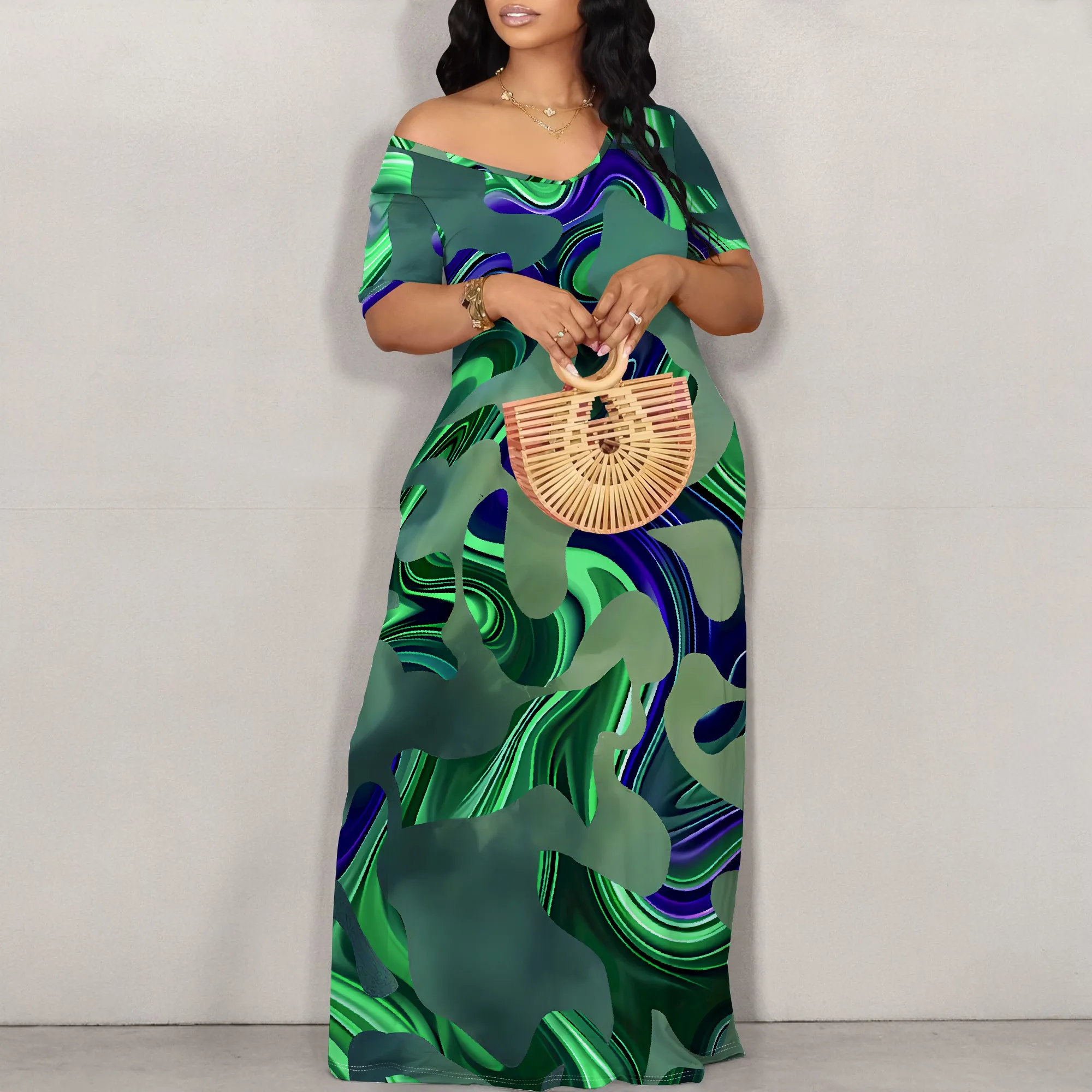 Women's Sexy Off Shoulder Backless Bodycon Long Maxi Dress Fashion Denim Printed High Split Casual Party Dress
Women's Sexy Off Shoulder Backless Bodycon Long Maxi Dress Fashion Denim Printed High Split Casual Party Dress