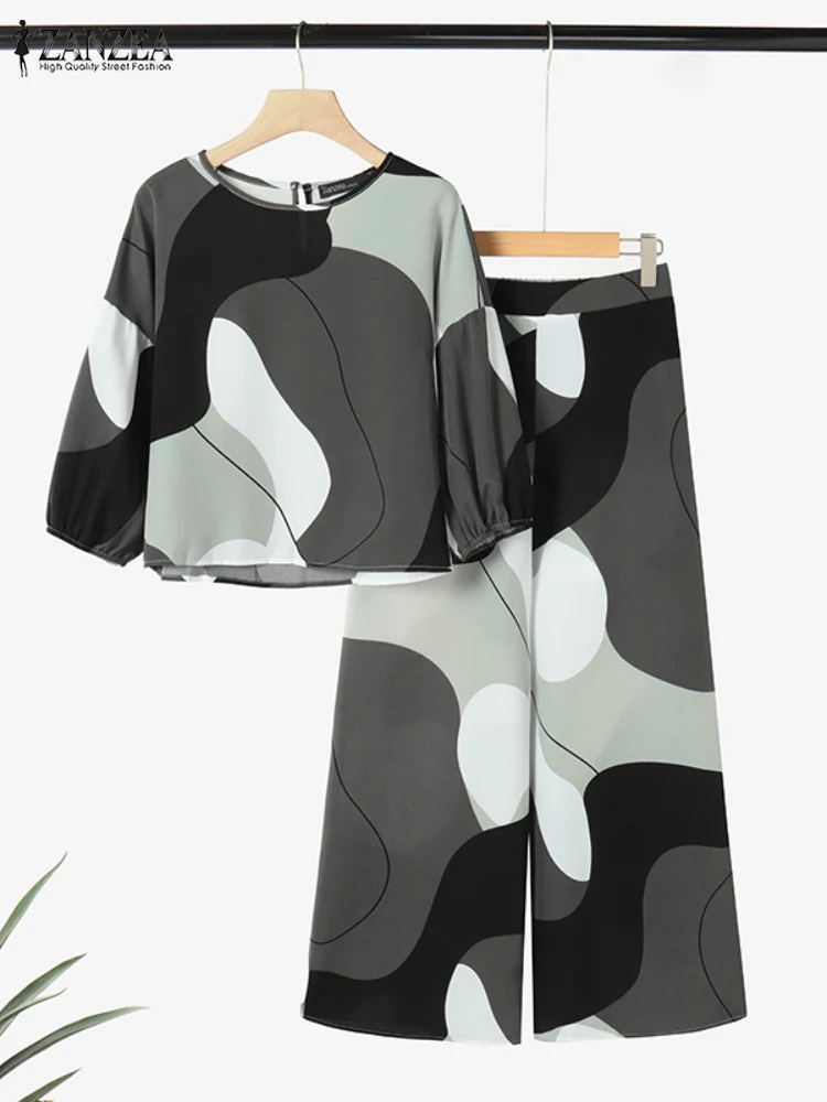 2PCS Summer Bohemian Trousers Suits 2025 ZANZEA Women Vintage 3/4 Sleeve Blouse Pant Sets Holiday Printed Matching Sets Oversize
2PCS Summer Bohemian Trousers Suits 2025 ZANZEA Women Vintage 3/4 Sleeve Blouse Pant Sets Holiday Printed Matching Sets Oversize