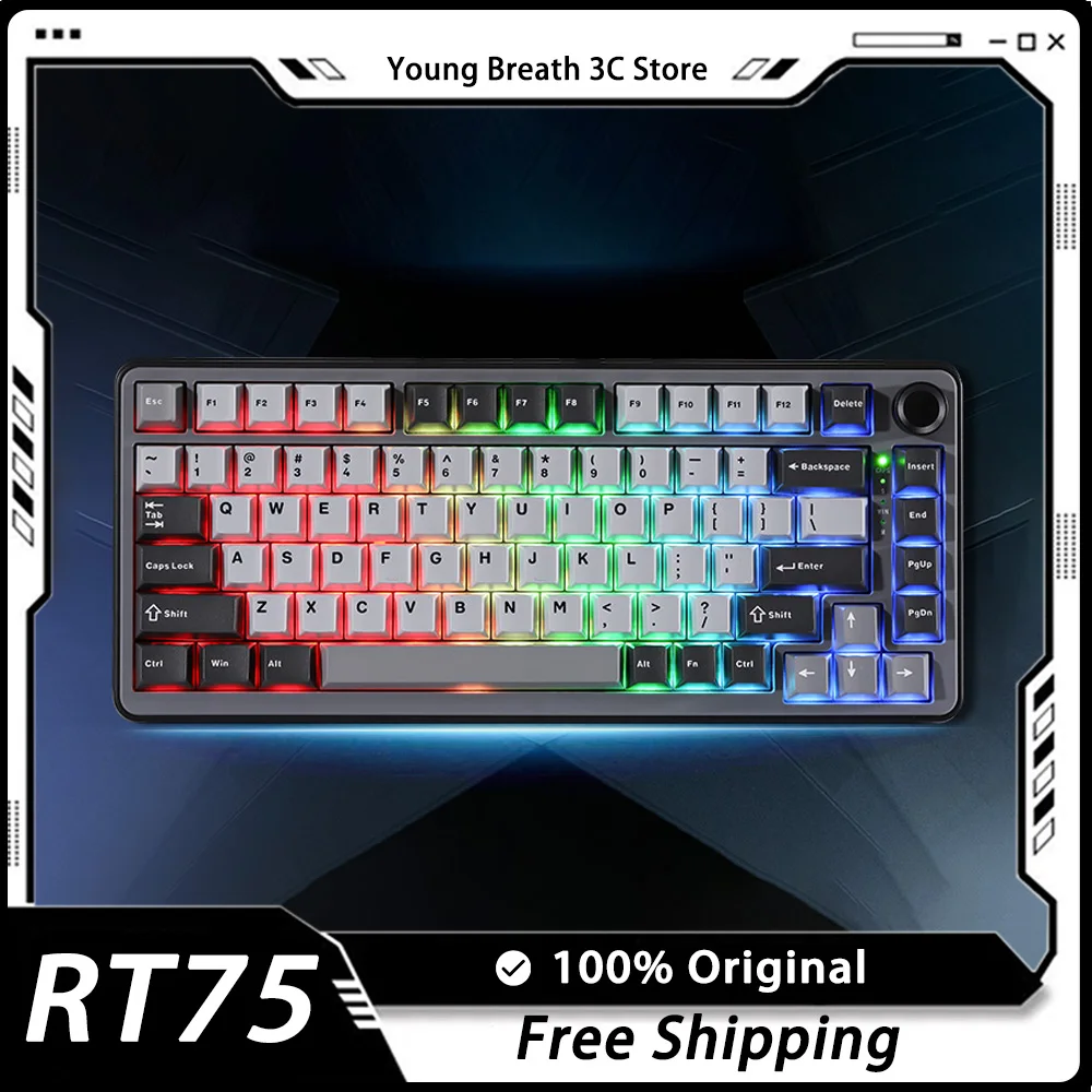 Rt75 Magnetic Switch Keyboard Wired Adjustable Key Path Knob Low Latency RGB Light Game Mechanical Keyboard Custom 82 Key Gift
Rt75 Magnetic Switch Keyboard Wired Adjustable Key Path Knob Low Latency RGB Light Game Mechanical Keyboard Custom 82 Key Gift