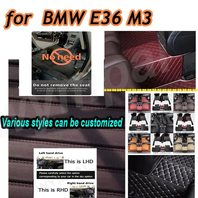 LUXURY Custom Automotive Car Floor Mats For BMW E36 M3 1995 1996 1997 1998 1999 Auto Luxury Leather
LUXURY Custom Automotive Car Floor Mats For BMW E36 M3 1995 1996 1997 1998 1999 Auto Luxury Leather