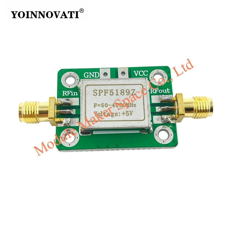 SPF5189 Low Noise Amplifier LNA 50MHz-4GHz 0.6dB NF RF Wideband High Gain Amplifier Module with EMI Shielding Cover
SPF5189 Low Noise Amplifier LNA 50MHz-4GHz 0.6dB NF RF Wideband High Gain Amplifier Module with EMI Shielding Cover