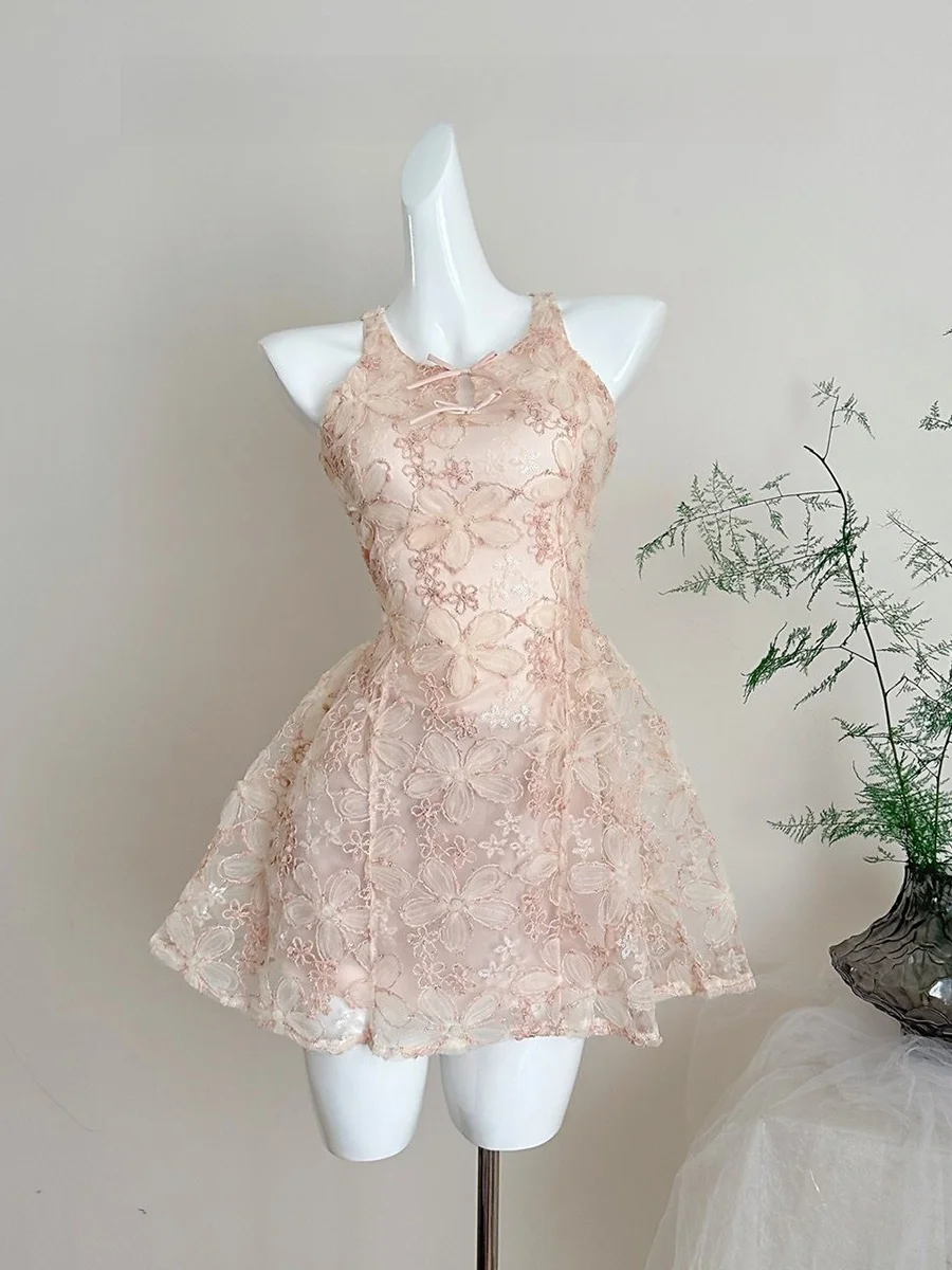 Luckymana Sweet Style Sequin Embroidery Waist Cinched Umbrella Skirt Dress Pink Color Evening Cherry Blossom Sensation
Luckymana Sweet Style Sequin Embroidery Waist Cinched Umbrella Skirt Dress Pink Color Evening Cherry Blossom Sensation