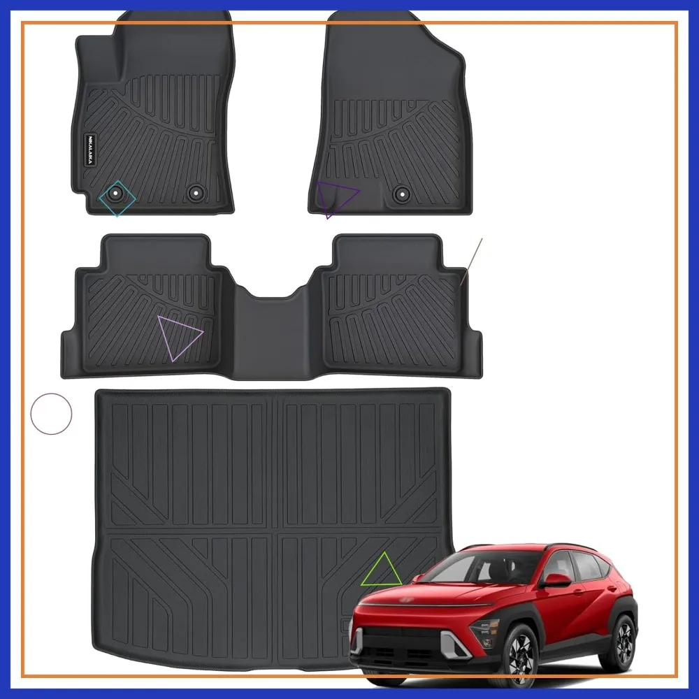 TPE Floor Mats & Cargo Liner for Hyundai Kona 2024-2026, All Weather Protection, Black (Not for EV)
TPE Floor Mats & Cargo Liner for Hyundai Kona 2024-2026, All Weather Protection, Black (Not for EV)