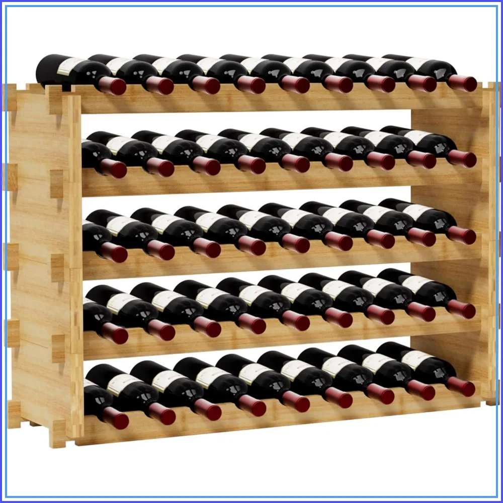 45-Bottle Bamboo Wine Rack, 5-Tier Stackable Display Shelves for Kitchen Countertop
45-Bottle Bamboo Wine Rack, 5-Tier Stackable Display Shelves for Kitchen Countertop