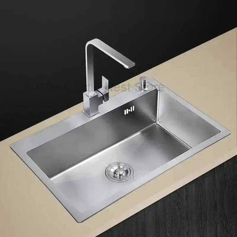 Kitchen Single-slot Steel Luxury Sinks Stainless Thickened Kitchen Accessories Wash Basin Built-in Countertop Lower Basin T
Kitchen Single-slot Steel Luxury Sinks Stainless Thickened Kitchen Accessories Wash Basin Built-in Countertop Lower Basin T