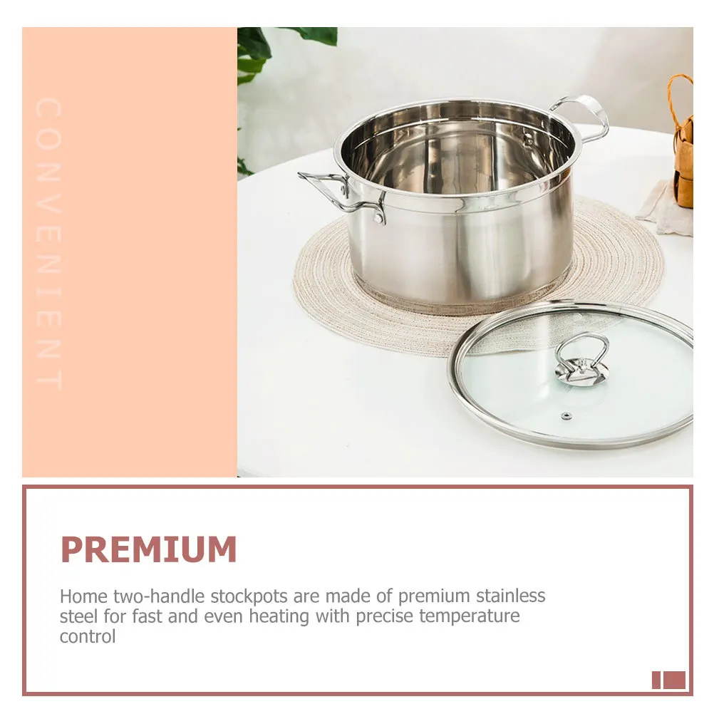 Stainless Steel Soup Pot 2-Handle Stockpot Shatterproof Glass Lid Fast Even Heating Multi-Functional Kitchen Cookware Stew
Stainless Steel Soup Pot 2-Handle Stockpot Shatterproof Glass Lid Fast Even Heating Multi-Functional Kitchen Cookware Stew
