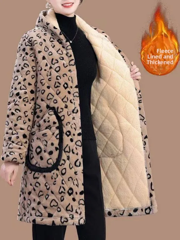 Thiened Fce Lined Leopard Print Cotton Jaet Women's Mid-Length Hooded Warm Cold Proof Cotton Coat Winter Outerwear Hom...
Thiened Fce Lined Leopard Print Cotton Jaet Women's Mid-Length Hooded Warm Cold Proof Cotton Coat Winter Outerwear Hom...