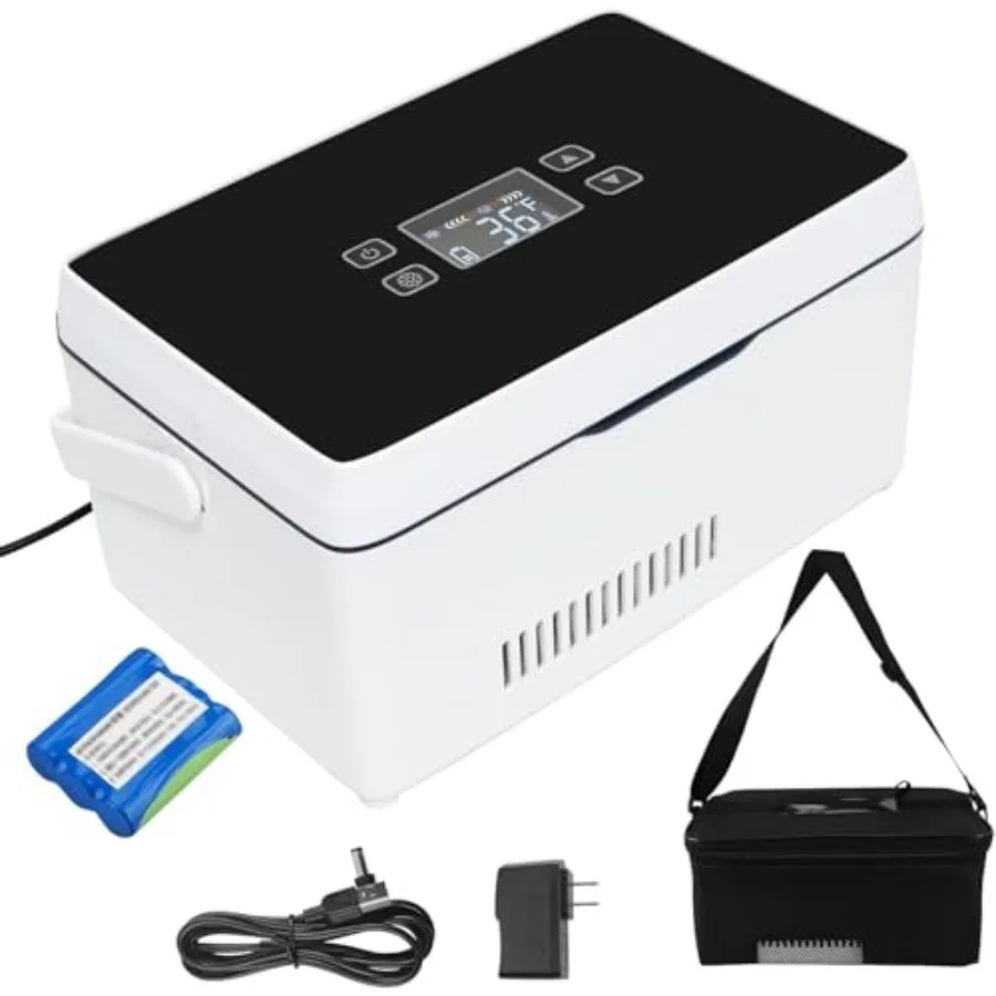 Diabetic travel case for insulin cooling, ABS plastic, black, 32-64 precise temperature control with large LCD display
Diabetic travel case for insulin cooling, ABS plastic, black, 32-64 precise temperature control with large LCD display
