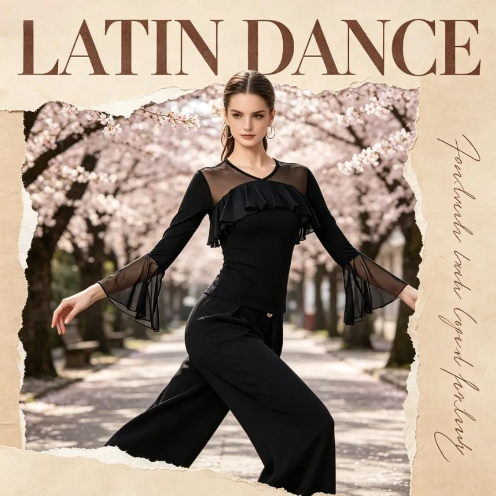 V-neck Flared Sleeve Latin Dance Top, Modern Dance Costume for Women,Ideal for competition,Samba, Rumba and Bullfighting Dance
V-neck Flared Sleeve Latin Dance Top, Modern Dance Costume for Women,Ideal for competition,Samba, Rumba and Bullfighting Dance