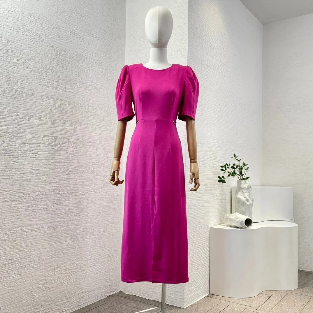 Rose Red Half Sleeve Knit Cut Waist Slit Hem Midi Dress for Women 2024 New Elegant Summer Dress
Rose Red Half Sleeve Knit Cut Waist Slit Hem Midi Dress for Women 2024 New Elegant Summer Dress