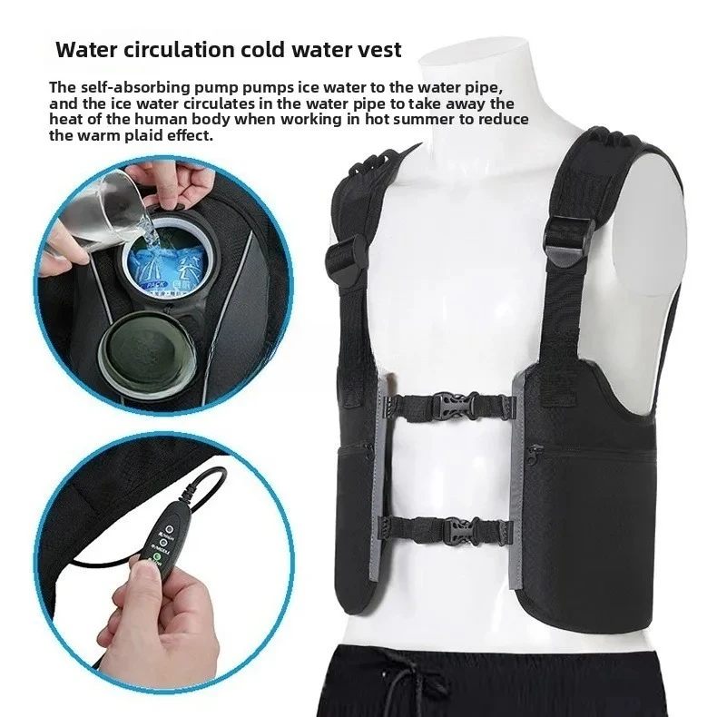 Летняя охлаждающая одежда, жилет, охлаждающий жилет с циркуляцией воды, одежда с водяным охлаждением. 
Летняя охлаждающая одежда, жилет, охлаждающий жилет с циркуляцией воды, одежда с водяным охлаждением.