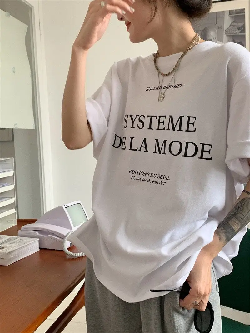 Pure cotton new summer t-shirt short-sleeved women's loose version student ins trend round neck top Korean style lazy style tops
Pure cotton new summer t-shirt short-sleeved women's loose version student ins trend round neck top Korean style lazy style tops