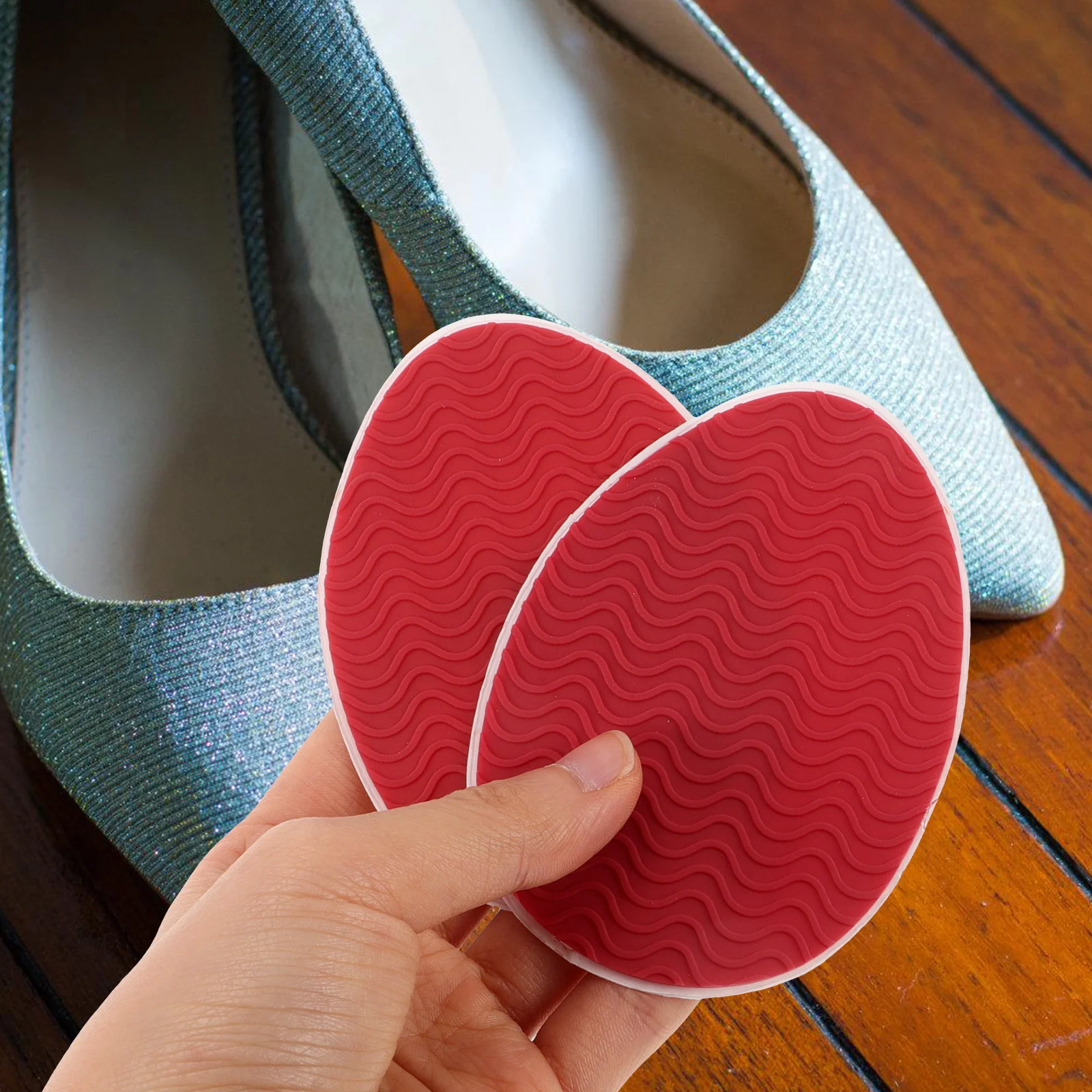 2 Pairs Non Slip High Heel Soles Shock Absorption Self Adhesive Sole Protectors Shoe Bottom Pads Anti Wear Comfortable
2 Pairs Non Slip High Heel Soles Shock Absorption Self Adhesive Sole Protectors Shoe Bottom Pads Anti Wear Comfortable
