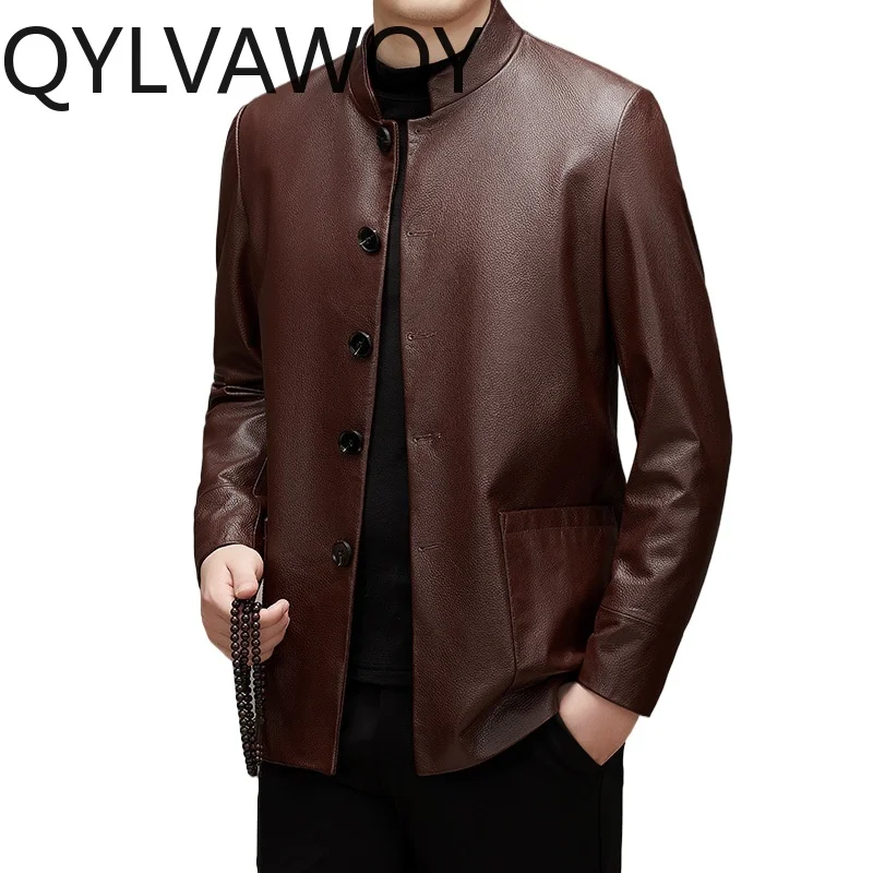 QYLVAWOY Top Layer Cowhide Leather Jackets Man High-end Real Leather Jacket for Man Coats Stand Collar Jackets Chinese Style 탑건
QYLVAWOY Top Layer Cowhide Leather Jackets Man High-end Real Leather Jacket for Man Coats Stand Collar Jackets Chinese Style 탑건