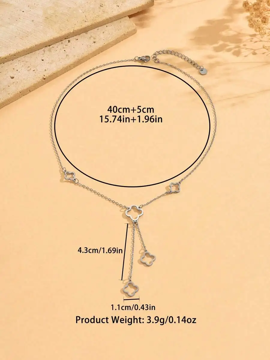 Elegant Four Leaf Clover Tassel Choker Necklace Lightweight Swaying Chain For Women
Elegant Four Leaf Clover Tassel Choker Necklace Lightweight Swaying Chain For Women