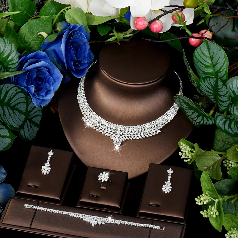 HIBRIDE 4 Pieces Vintage Elegant Jewellery Delicate Set Necklace Earrings Rings for Saudi Ladies Party Prom Wedding S-795
HIBRIDE 4 Pieces Vintage Elegant Jewellery Delicate Set Necklace Earrings Rings for Saudi Ladies Party Prom Wedding S-795