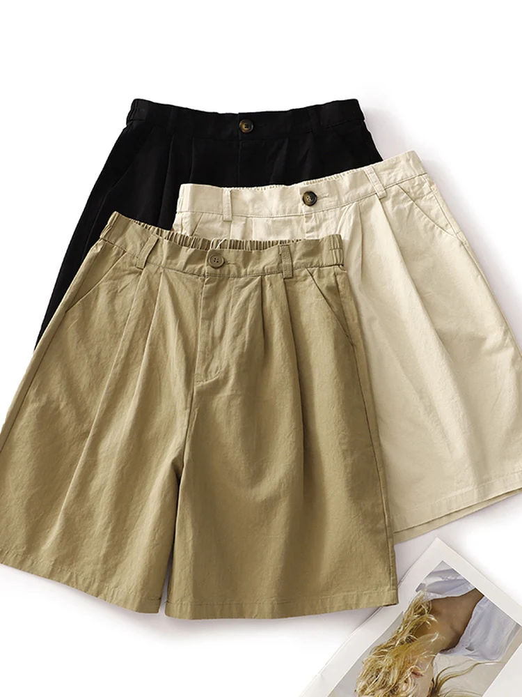 High Waist Wide Leg Short Pants Women's Summer Thin Loose plus Size Casual High Waist Straight Five-Quarter Cotton Shorts
High Waist Wide Leg Short Pants Women's Summer Thin Loose plus Size Casual High Waist Straight Five-Quarter Cotton Shorts