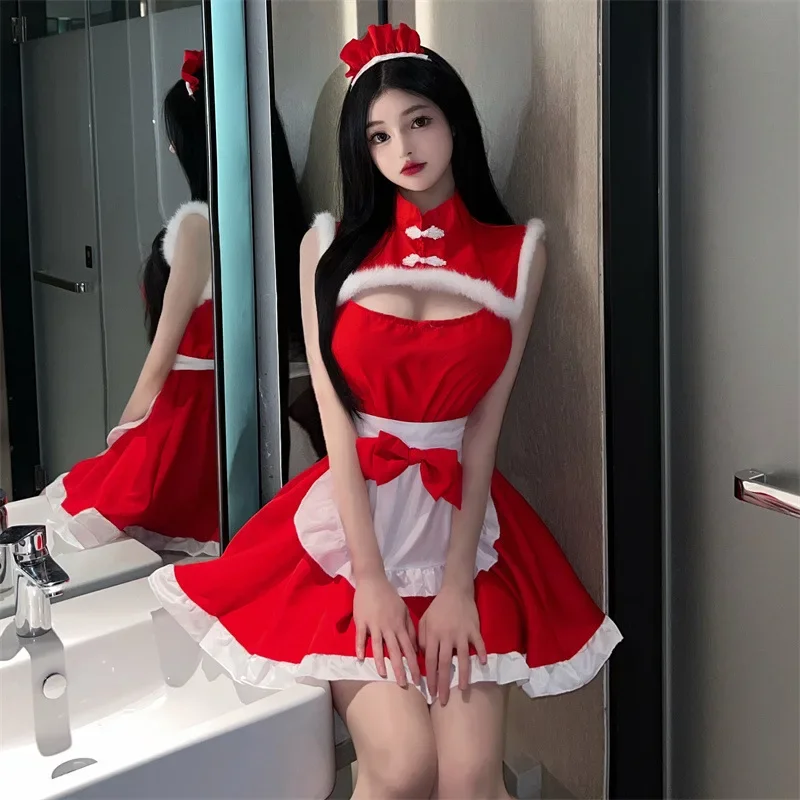 Xmas Maid Costume Cosplay Lovely Girl Santa Christmas New Year Lingerie Sexy Hot Erotic Sweet Crotchless Ins
Xmas Maid Costume Cosplay Lovely Girl Santa Christmas New Year Lingerie Sexy Hot Erotic Sweet Crotchless Ins