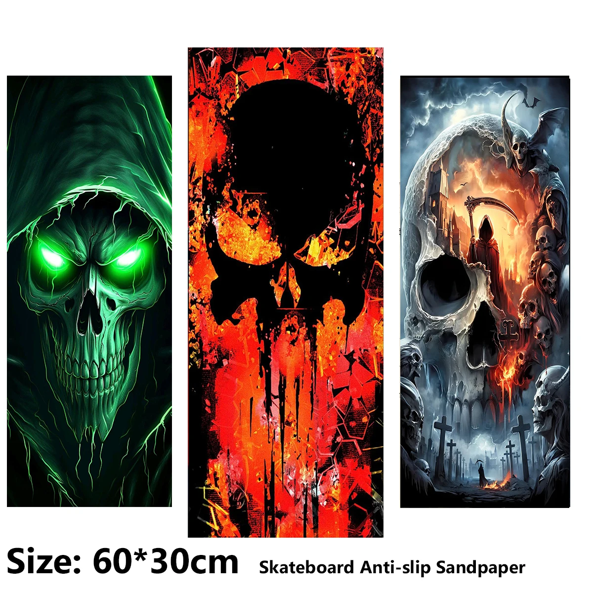 Graffiti Green-eyed Cool Skull Pattern Electric Scooter Anti-slip Sticker Sandpaper Skateboard Grip Tape Sheet 60*30cm
Graffiti Green-eyed Cool Skull Pattern Electric Scooter Anti-slip Sticker Sandpaper Skateboard Grip Tape Sheet 60*30cm