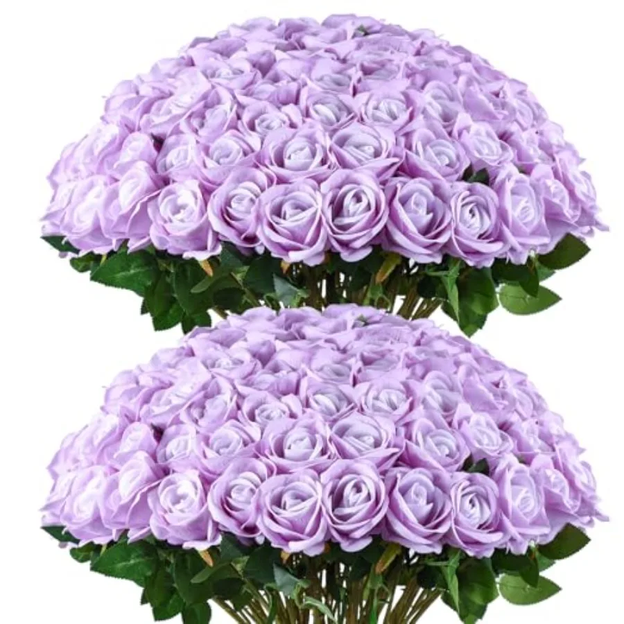 50pcs Lavender Artificial Roses Flowers in Bulk, Velvet Fake Rose with Long Stem Realistic Artificial Roses for Wedding Bouquet
50pcs Lavender Artificial Roses Flowers in Bulk, Velvet Fake Rose with Long Stem Realistic Artificial Roses for Wedding Bouquet