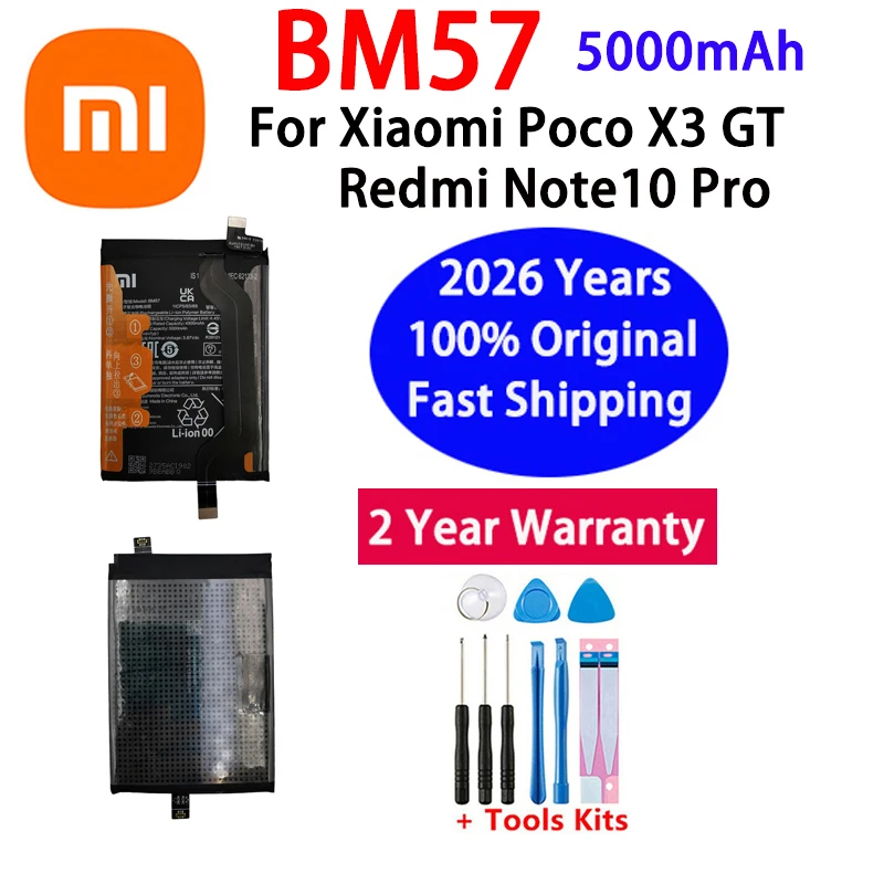 2026 лет BM57 Высококачественный оригинальный аккумулятор для Xiaomi Poco X3 GT 5000 мАч, аккумуляторы для мобильных телефонов Bateria + инструменты, быстрая доставка
2026 лет BM57 Высококачественный оригинальный аккумулятор для Xiaomi Poco X3 GT 5000 мАч, аккумуляторы для мобильных телефонов Bateria + инструменты, быстрая доставка