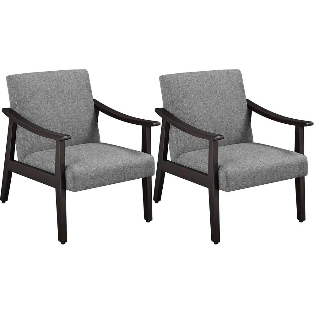 Mid-Century Modern Accent Chair with Solid Armrests, Linen Fabric Sofa for Living Room or Bedroom, Set of 2, Charcoal Gray
Mid-Century Modern Accent Chair with Solid Armrests, Linen Fabric Sofa for Living Room or Bedroom, Set of 2, Charcoal Gray