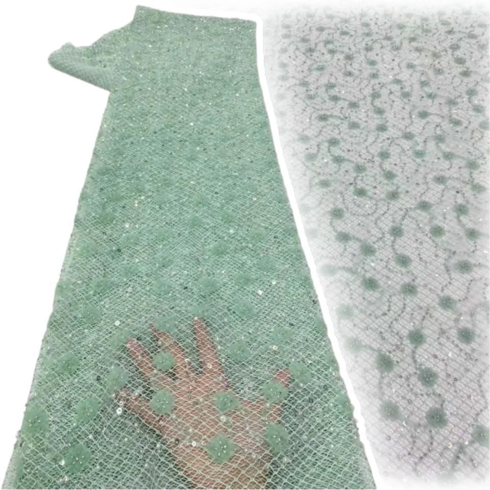 Green French Tulle Handmade Beaded Lace Fabric 2026 High Quality African Nigerian Sequin Lace Fabric for Wedding Sewing 2207
Green French Tulle Handmade Beaded Lace Fabric 2026 High Quality African Nigerian Sequin Lace Fabric for Wedding Sewing 2207