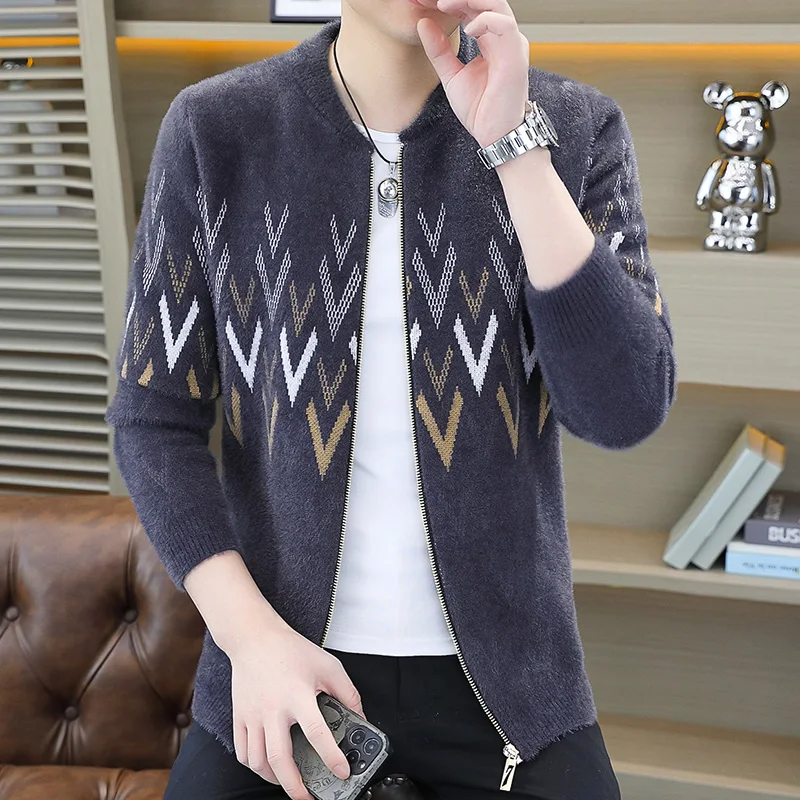 Autumn Winter Fashion Cardigan Knitted Sweater Men Fleece Zipper Geometric pattern Sweater Coats Warm Casual Jackets
Autumn Winter Fashion Cardigan Knitted Sweater Men Fleece Zipper Geometric pattern Sweater Coats Warm Casual Jackets