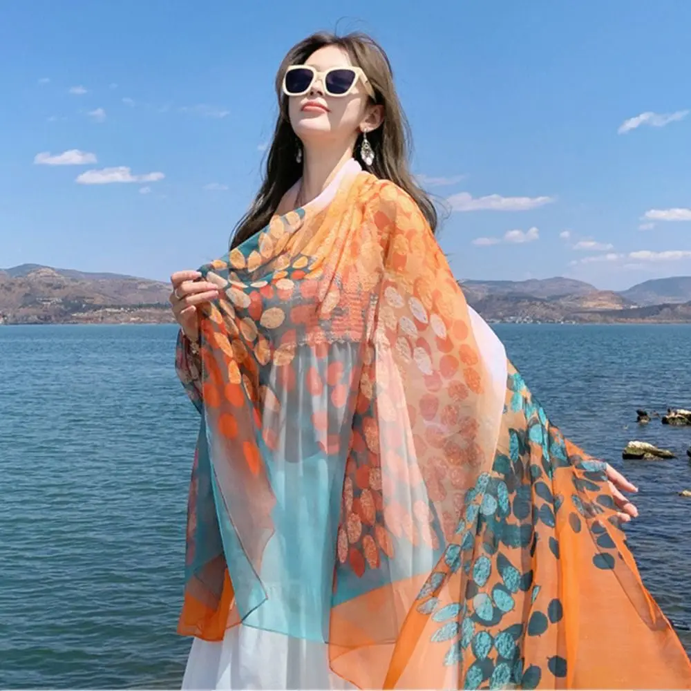 Fashin Foral Silk Scarf Soft Thin Summer Scarf Cool Sun Protection Shawl Holiday
Fashin Foral Silk Scarf Soft Thin Summer Scarf Cool Sun Protection Shawl Holiday