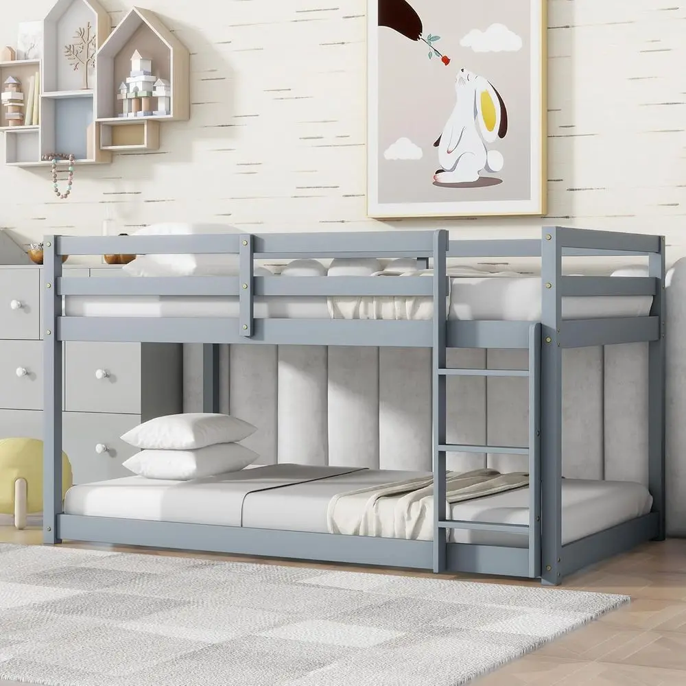 Gray Twin Over Twin Bunk Bed with Ladder, Safety Rails, Solid Wood, Suitable for Teens & Adults, Easy Assembly, Space-Saving, No
Gray Twin Over Twin Bunk Bed with Ladder, Safety Rails, Solid Wood, Suitable for Teens & Adults, Easy Assembly, Space-Saving, No
